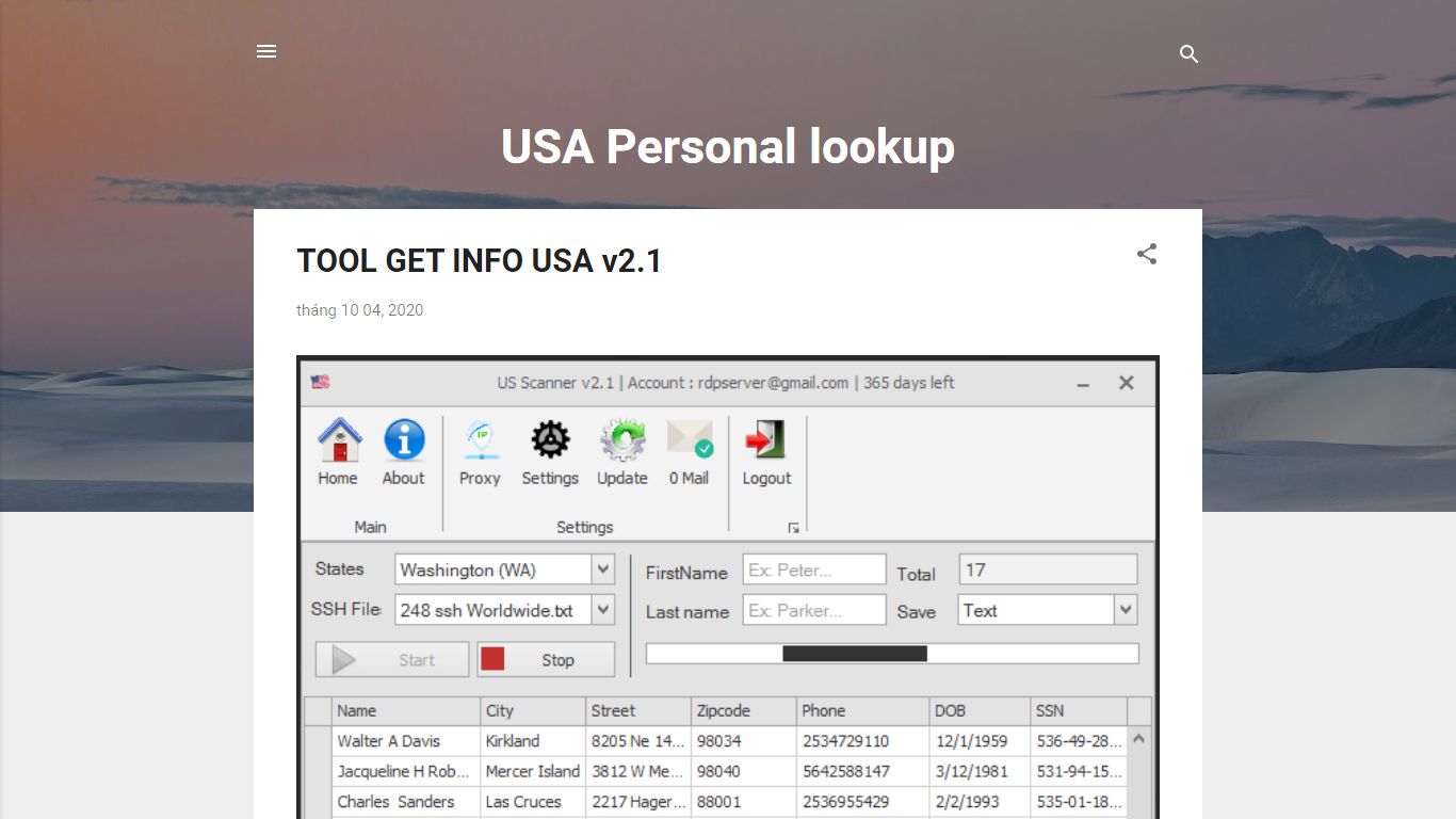 USA Personal lookup