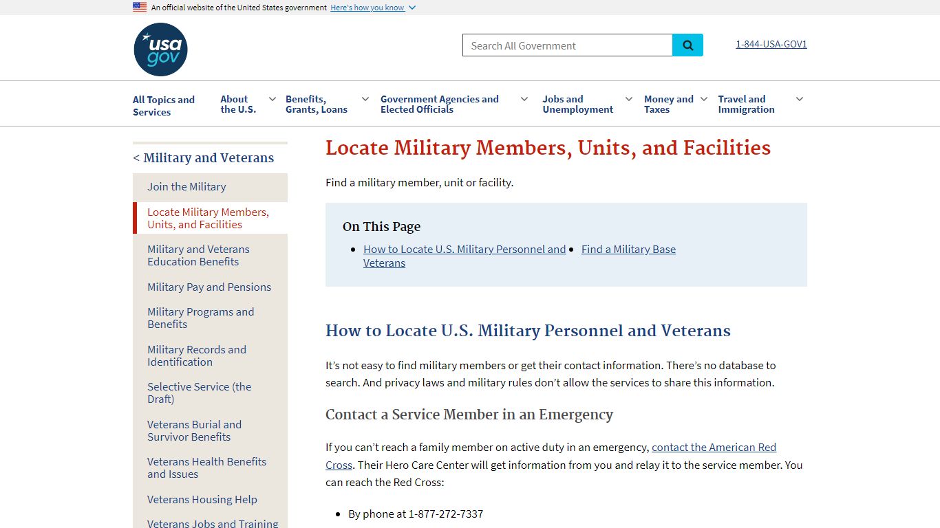 Locate Military Members, Units, and Facilities | USAGov